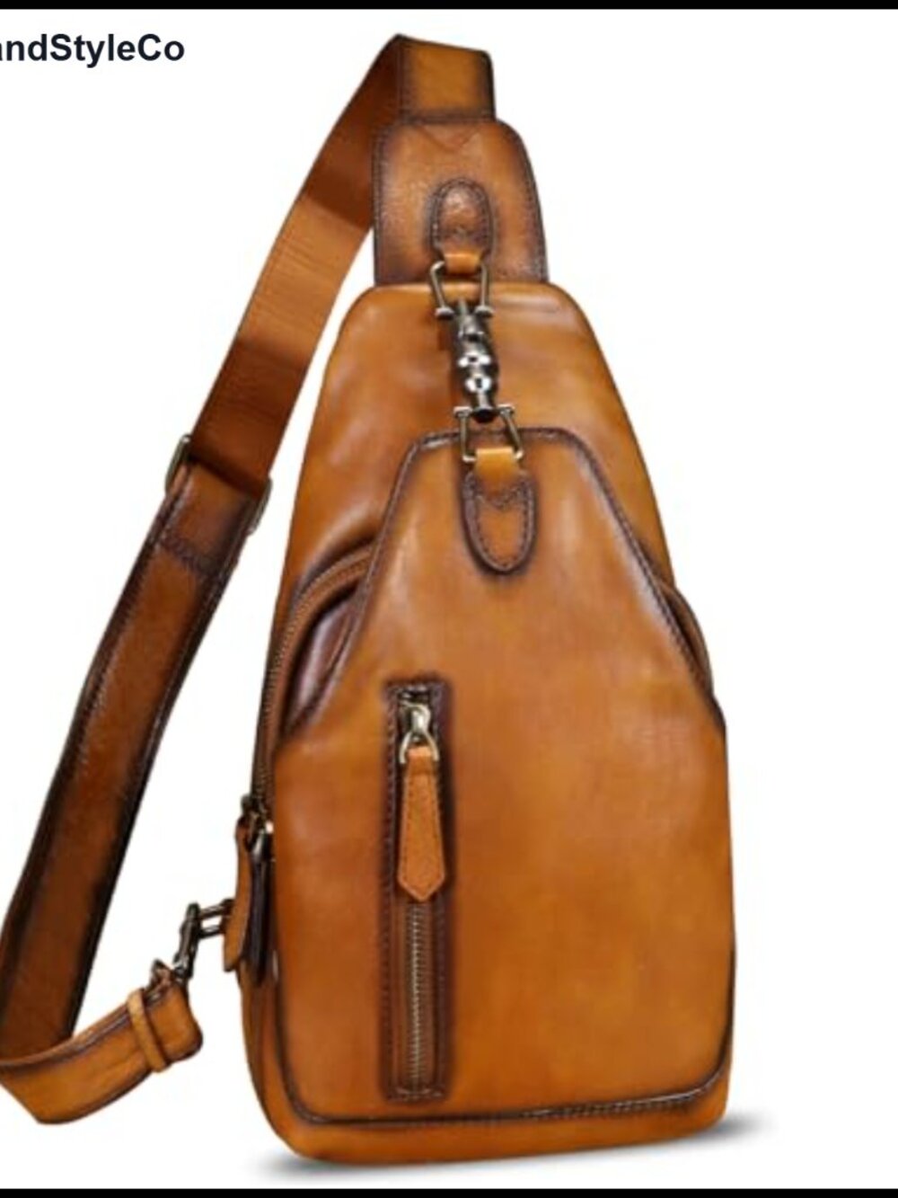 Genuine Leather Sling Bag Men Women Crossbody Shoulder Chest Bag